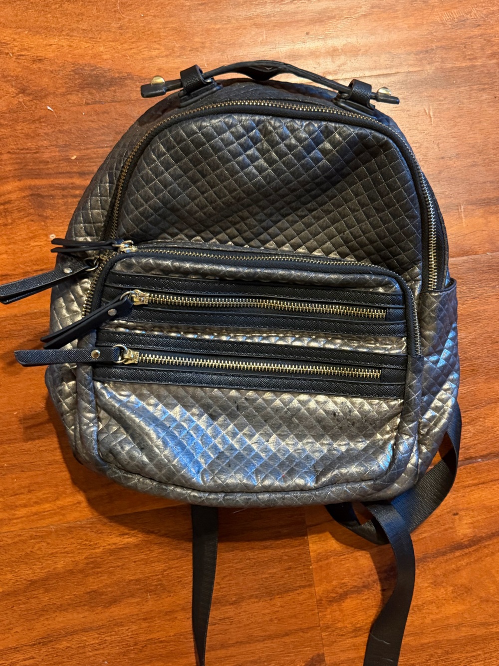 Quilted Black Backpack